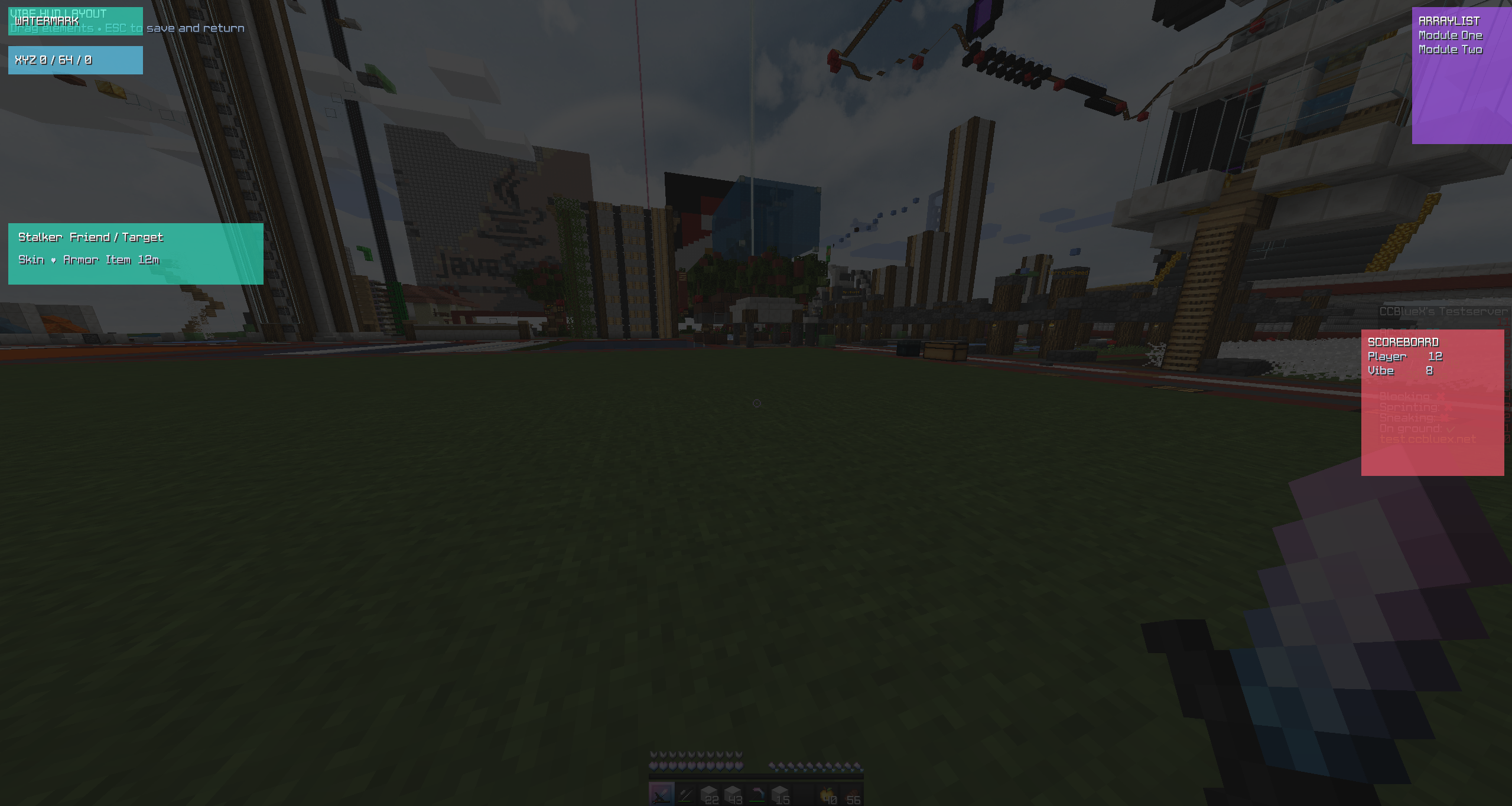Vibe HUD Editor in Minecraft